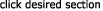 click desired section